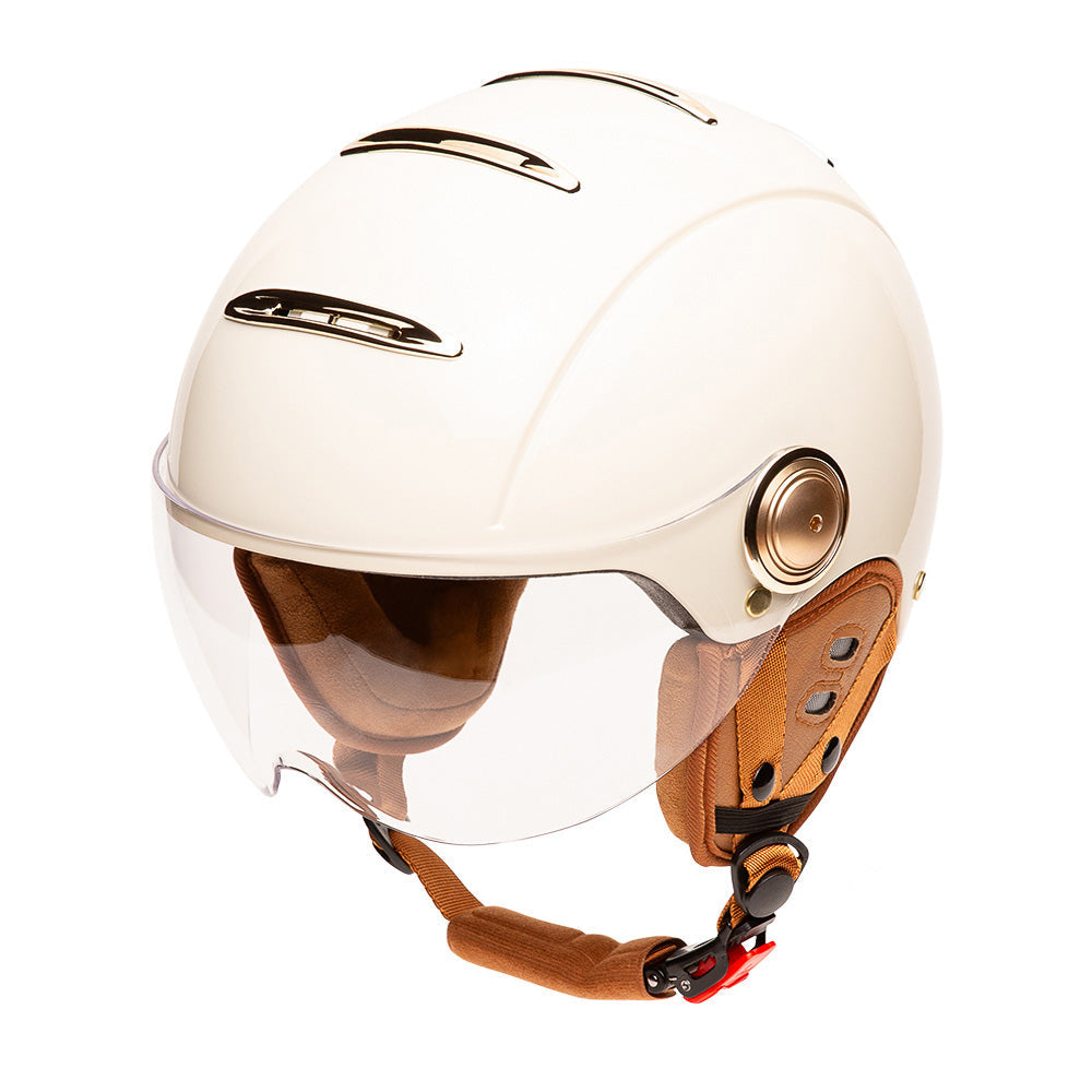 Casque vélo hiver avec visière Mârkö Tandem Light crème