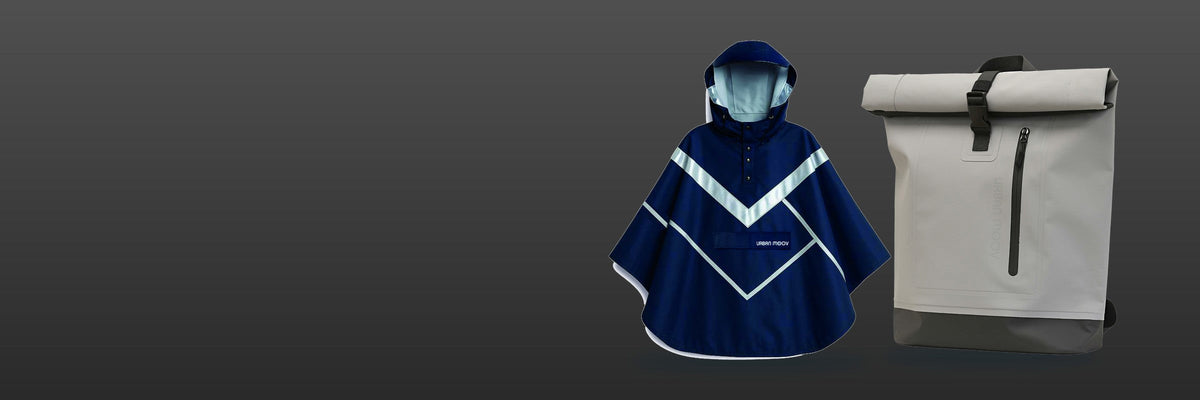 Poncho de pluie vélo et sac à dos roll-top Urban Moov