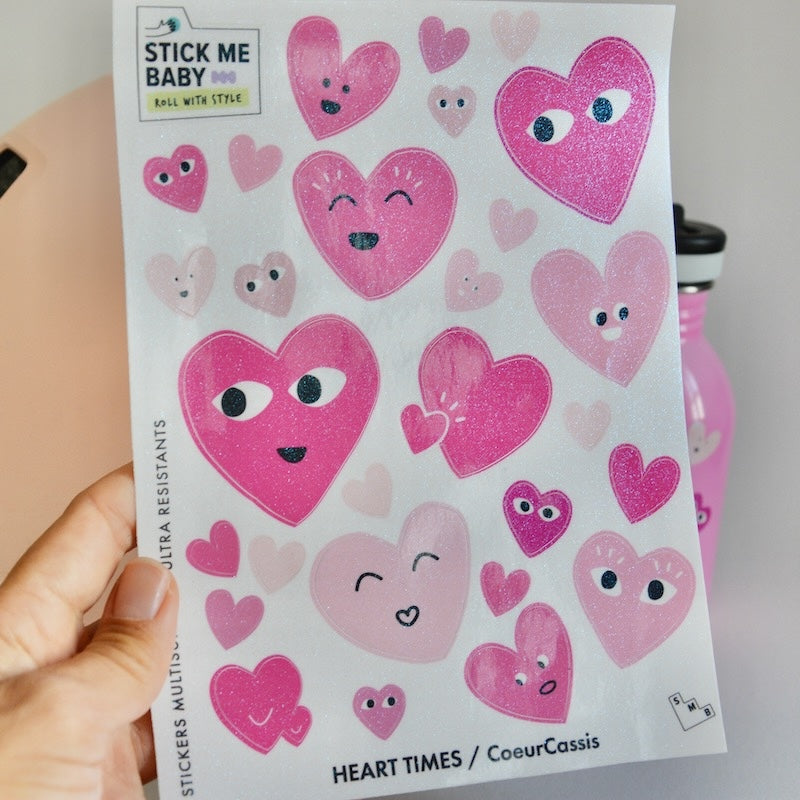 Sticker Stick Me Baby – Heart Times Heart Grenadine Glitter