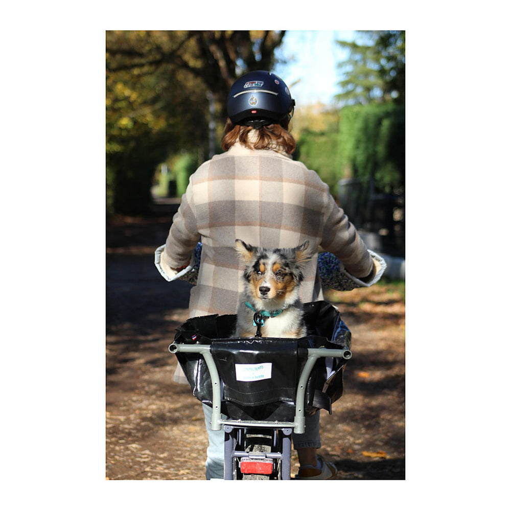 Bac arrière vélo longtail Suzon & Suzette - Bacatail 70 L – Bleu – le bac en usage sur un longtail