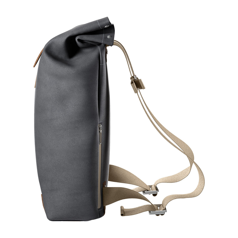 Sac à dos vélo toile et cuir Brooks - Pickwick 26 L - Gris / Miel - vue 5