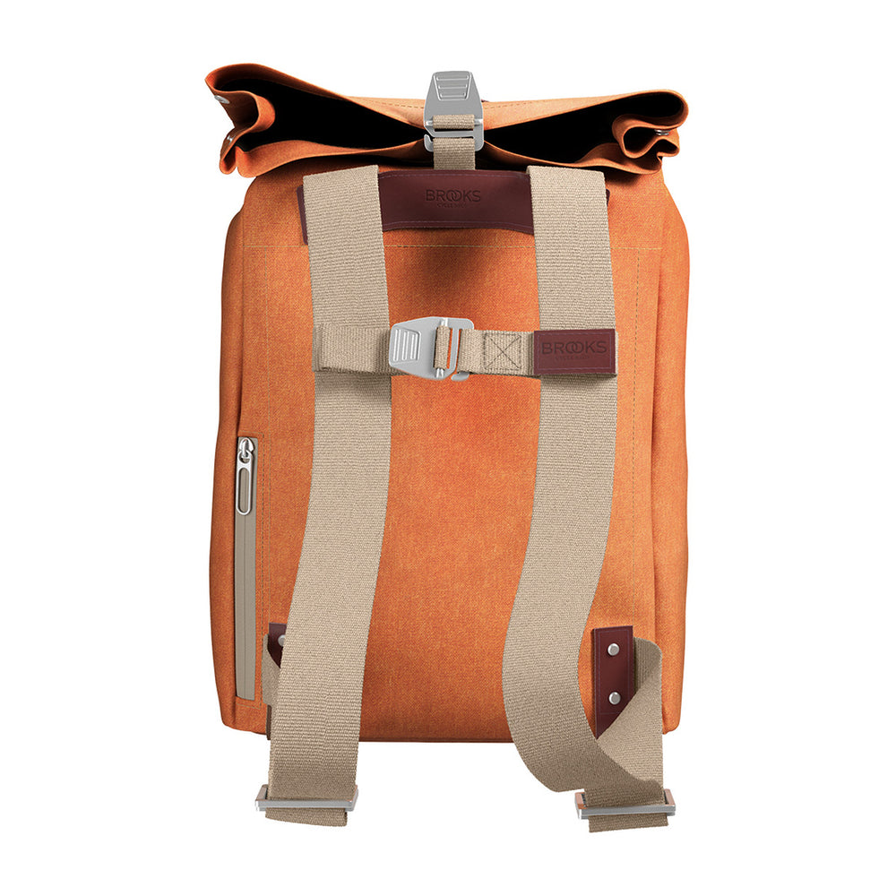 Sac à dos vélo toile et cuir Brooks - Pickwick 12 L - Goose Beak / Bordeaux - vue 3