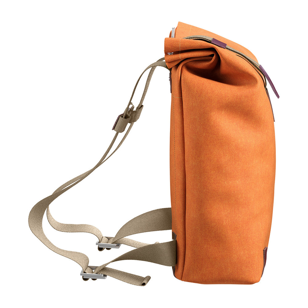 Sac à dos vélo toile et cuir Brooks - Pickwick 12 L - Goose Beak / Bordeaux - vue 4