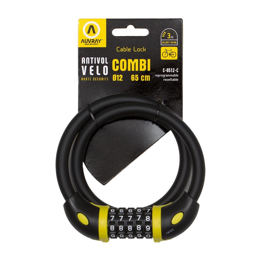 Câble antivol à code vélo Auvray Câble Combi Ø 12 x 65 cm - photo 2