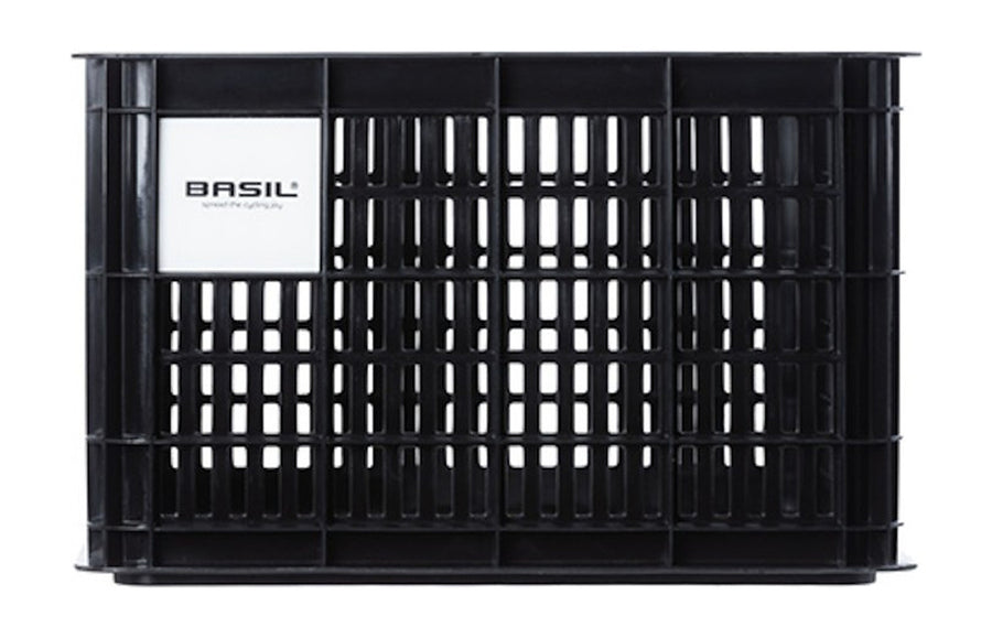 Caisse velo Basil en plastique recycle noire