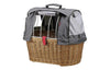 Capuche de protection pour panier chien vélo KlickFix Doggy - la capuche montee sur le panier Doggy en osier