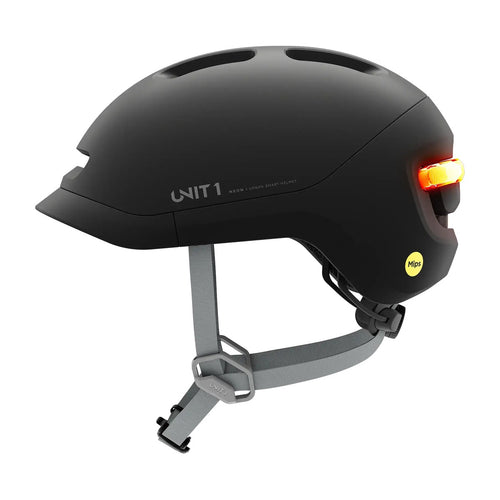 Casque connecté Unit 1 NEON Mips, coloris Charcoal Black, vue de profil