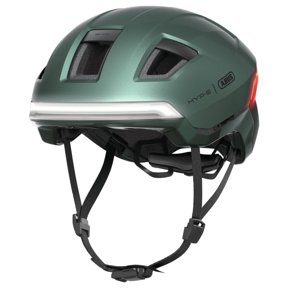 Casque vélo Abus HYP-E coloris Jungle Green - vue 3/4 avant