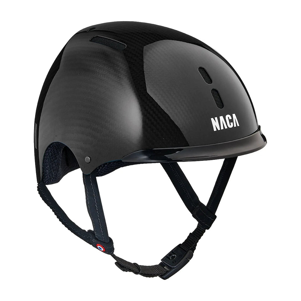 Casque vélo NACA Carbone Candy noir, vue de trois quarts avant