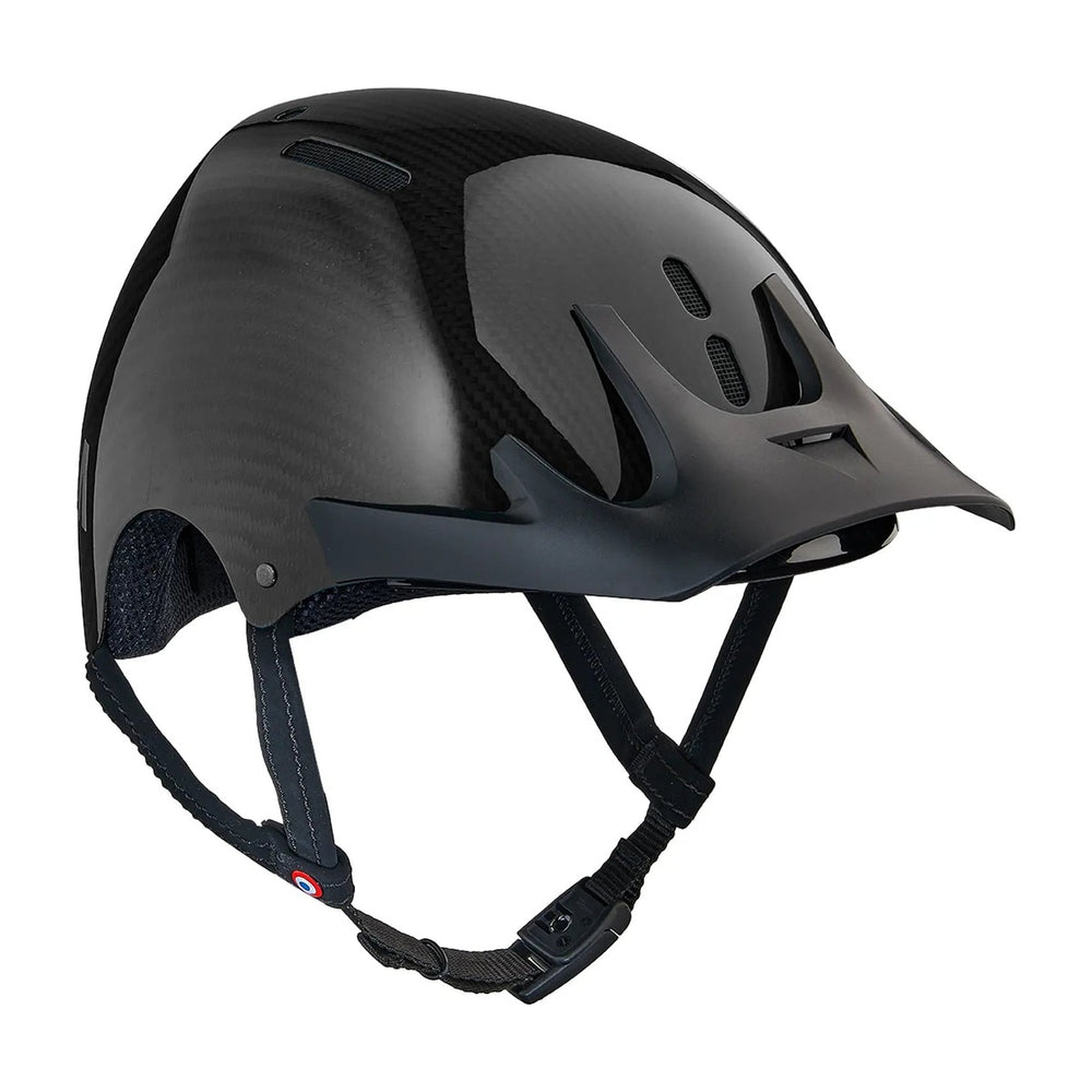 Casque vélo NACA Carbone Candy noir, vue de trois quarts avec visière