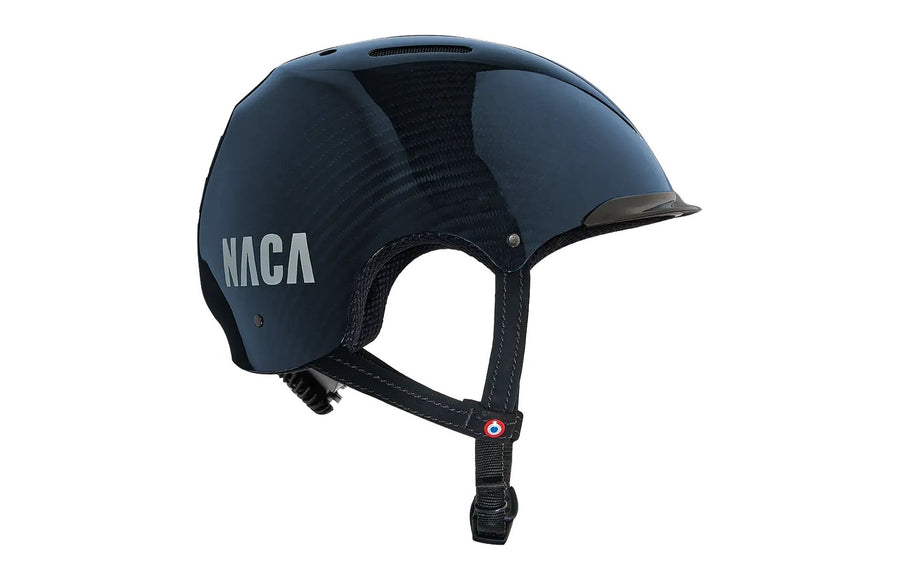 Casque vélo NACA Carbone Candy bleu marine, vue de profil