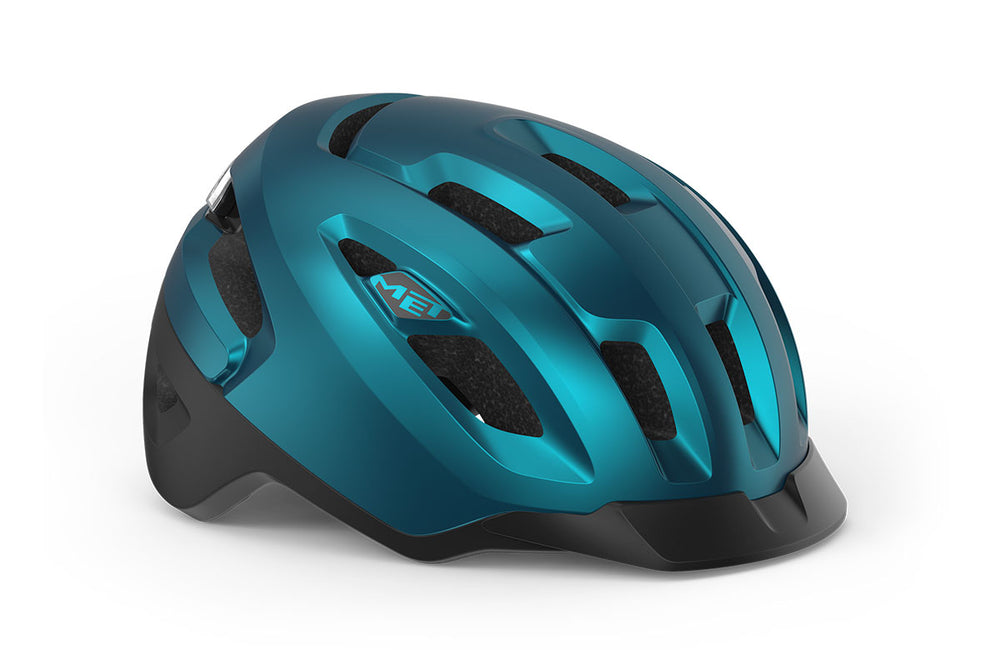 Casque vélo urbain MET - Urbex Mips coloris Octane Bleu Métalisé vue front