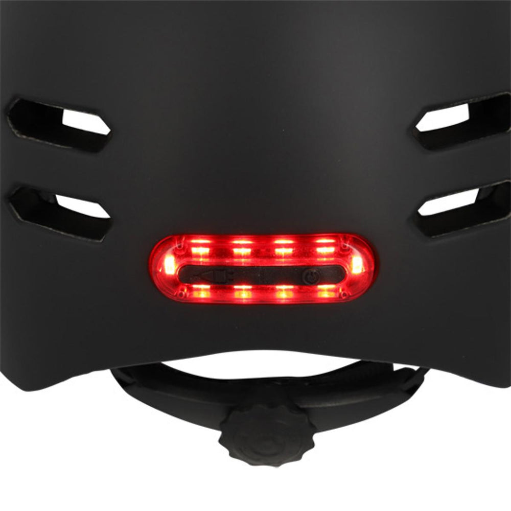 Casque vélo urbain Optimiz O374 à éclairage avant et arrière - Noir Mat