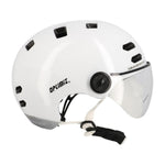Casque vélo urbain Optimiz O394 à clignotants - Blanc Brillant