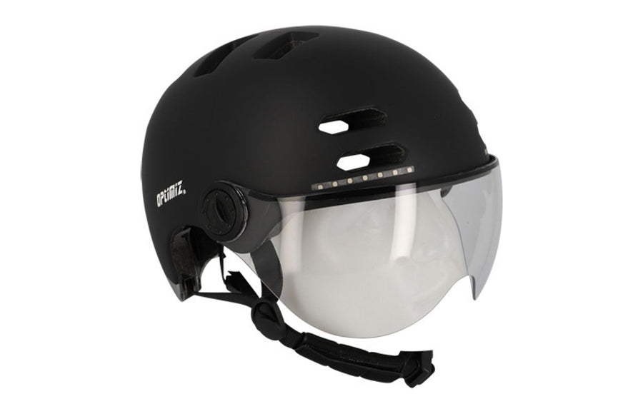 Casque vélo urbain Optimiz O394 à clignotants - détail