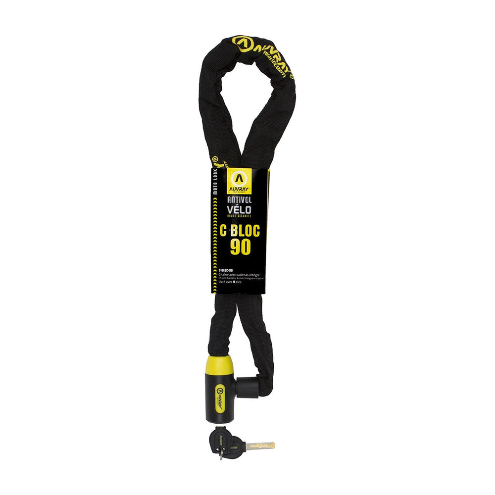 Chaîne antivol vélo Auvray C-Bloc 90 cm Ø 6 mm à cadenas intégré - photo 2