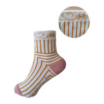 Chaussettes vélo Suzon & Suzette - Colette – Amour Vélo · 36-41 – la chaussette et le détail de son motif