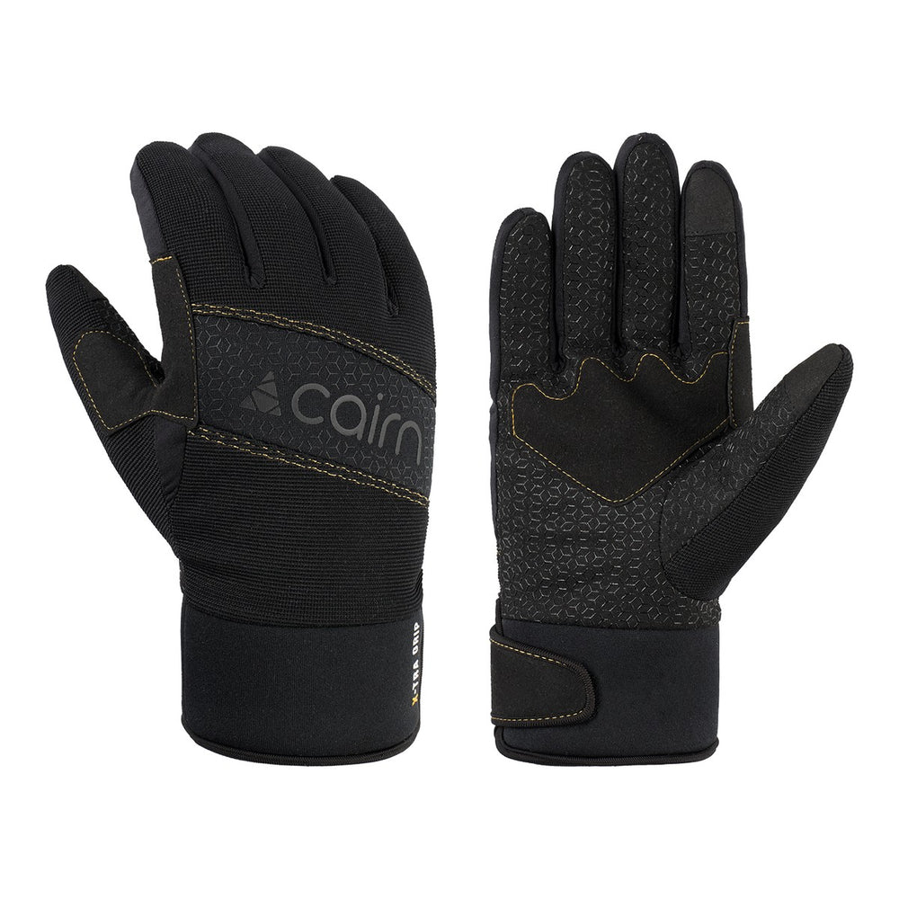 Gants vélo hiver tactiles Cairn Nakuru Touch Black Cumin paire dessus et paume