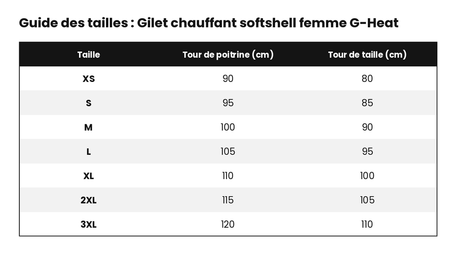 gilet-chauffant-softshell-femme-g-heat-guide-tailles
