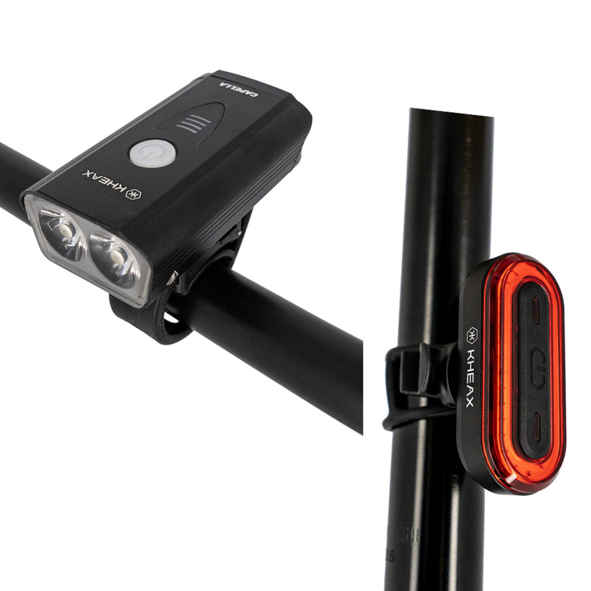 Pack éclairage vélo avant et arrière KHEAX Capella 500 / Tuban II