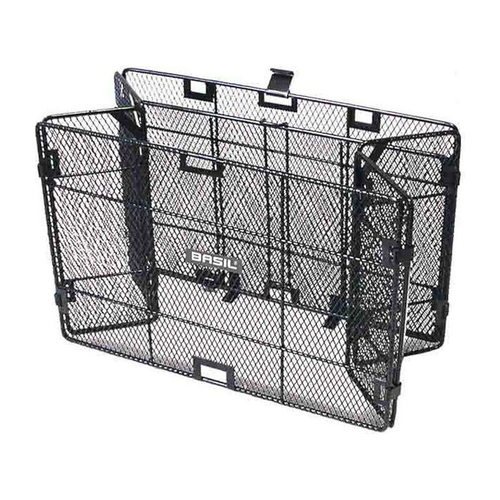 Panier arriere pliable velo Basil Catania en acier sur fond blanc
