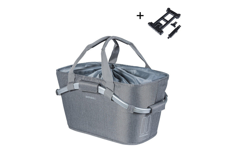 Panier arrière vélo Basil 2Day Carry All MIK 22 L - la plaque MIK 2.0 pre-montee sous le panier