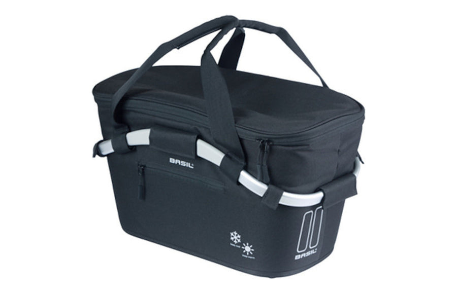 Panier arrière vélo Basil 2Day Carry All MIK 22 L - le panier clipse sur le porte-bagages