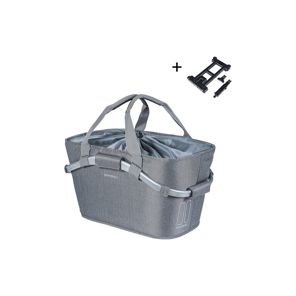 Panier arrière vélo Basil 2Day Carry All MIK 22 L - le panier gris chine vu de face