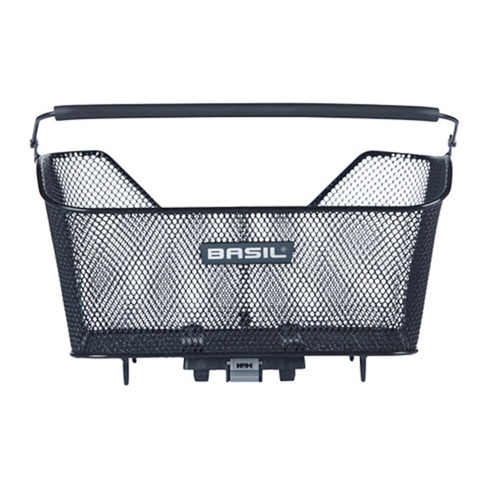 Panier arrière vélo Basil Base M MIK 14 L coloris Noir – vue de face
