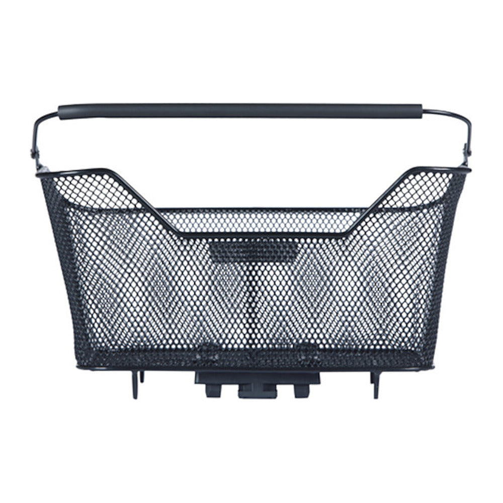 Panier arrière vélo Basil Base M MIK 14 L coloris Noir – poignee Soft Grip relevee