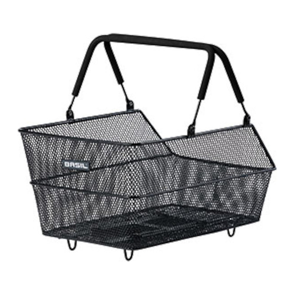 Panier arrière vélo Basil Cento S 20 L – Cento S, plaque MIK 2.0 – le detail de la maille fine et de l anse rabattable