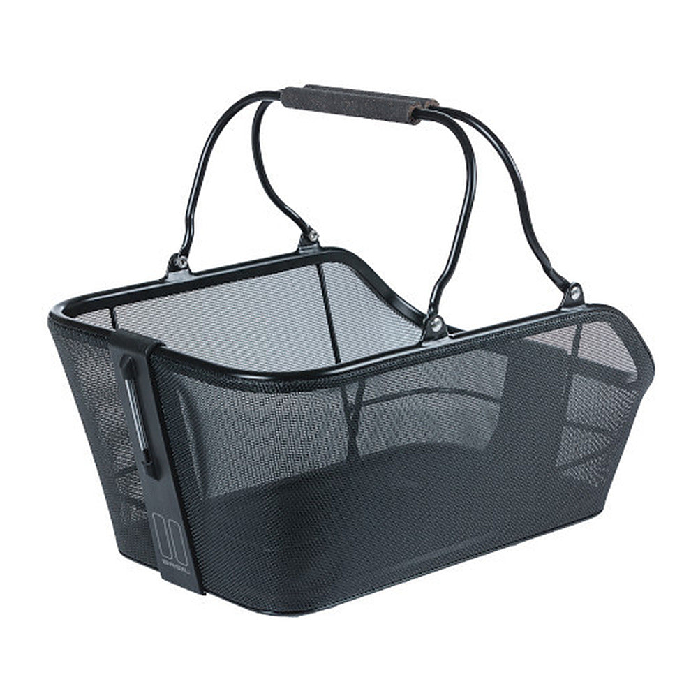 Panier arrière vélo Basil Cento Tech Fiber Nordlicht MIK 21 L coloris Noir – vue de face
