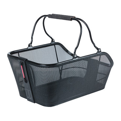 Panier arrière vélo Basil Cento Tech Fiber Nordlicht MIK 21 L coloris Noir – vue trois quarts