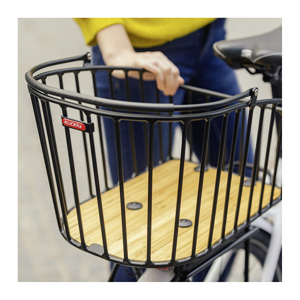 Panier arrière vélo KlickFix Aluminio GT 21 L – Fixation KorbKlip 2 – la poignee rembourree