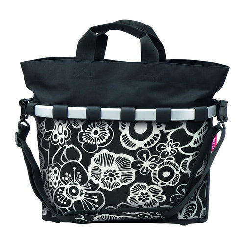 Panier arrière vélo KlickFix Reisenthel Bikebasket Oval M 17 L – Fleurs – le panier Bikebasket Oval M motif fleurs