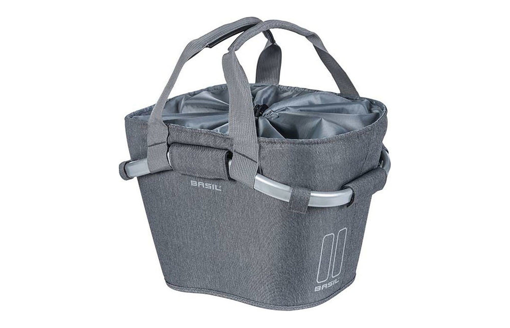 Panier avant vélo Basil 2Day Carry All KF 15 L - le panier gris chine vu de face