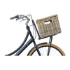 Panier avant vélo Basil Dax L rotin avec couvercle coloris Gris – monte a l avant d un velo de ville