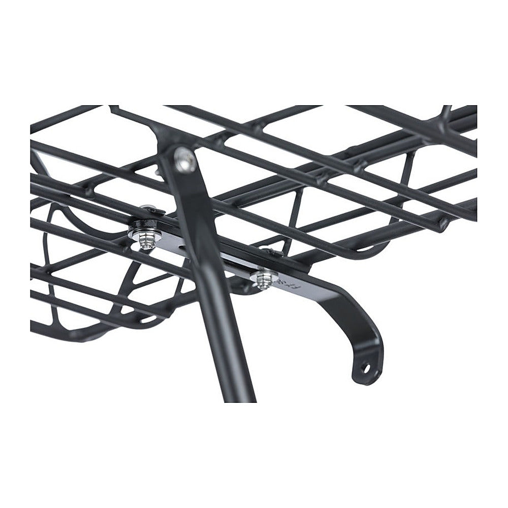 Panier avant vélo Basil Portland 25 L coloris Noir mat – tiges de fixation sur l axe de roue