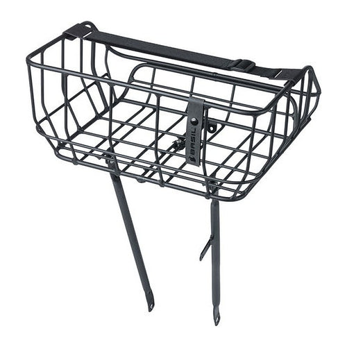Panier avant vélo Basil Portland 25 L coloris Noir mat – vue trois quarts