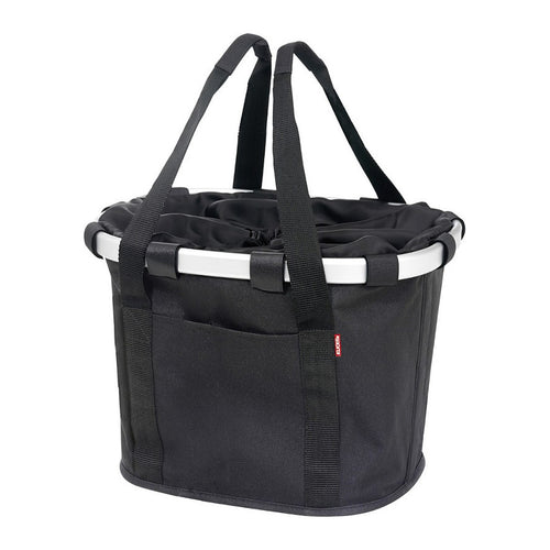 Panier avant vélo KlickFix Reisenthel Bikebasket 15 L – Noir – le panier Bikebasket noir, anse relevee