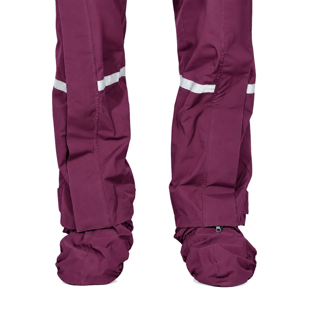 Pantalon de pluie Hello Rain Storm 20K Burgundy, jambes et couvre-chaussures