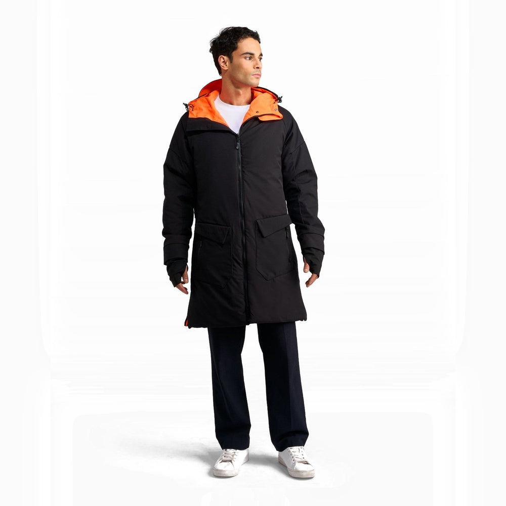 Parka vélo d'hiver réversible Urban Circus Fluvia Orange/Noir photo 4