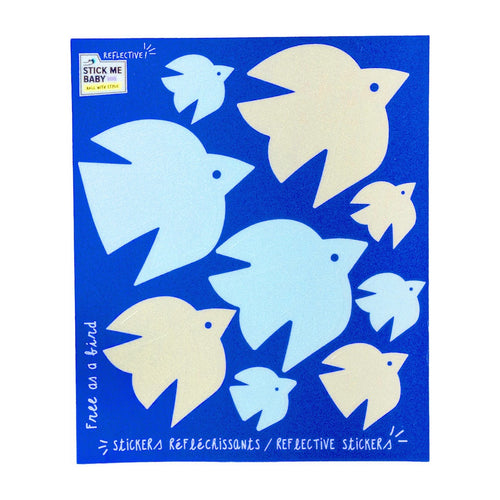 Planche mini stickers réfléchissants Stick me Baby : Oiseaux, planche vue de face
