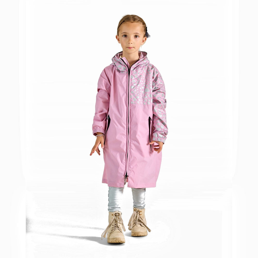 Poncho de pluie vélo zippé enfant Urban Circus Francigena Rose motif guépard photo 3