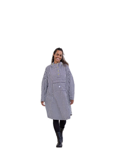 Poncho de Pluie Imperméable - Le Temps des Grenouilles, coloris Pied de Poule Noir/Jaune
