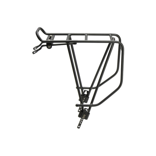 Porte-bagage arriere velo KlickFix Rackpacker en aluminium noir de profil