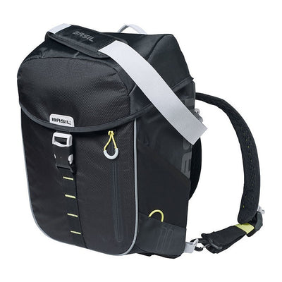Sac à dos vélo Basil Miles 17 L coloris Black Lime – vue trois quarts