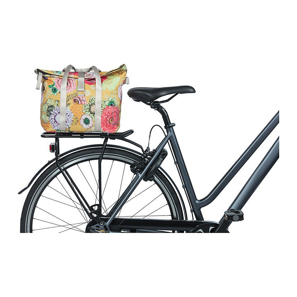Sac à main vélo Basil Bloom Field MIK 11 L coloris Jaune – clipse sur le porte-bagages