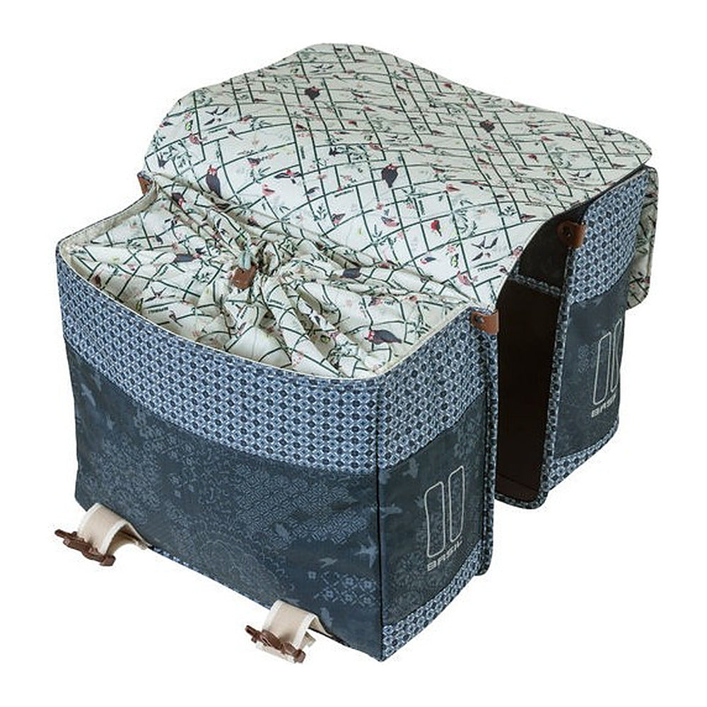 Sacoche double vélo Basil Bohème 35 L coloris Indigo – interieur et doublure imprimee