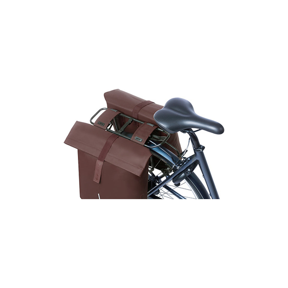 Sacoche double Basil City Universal Bridge montee sur un velo